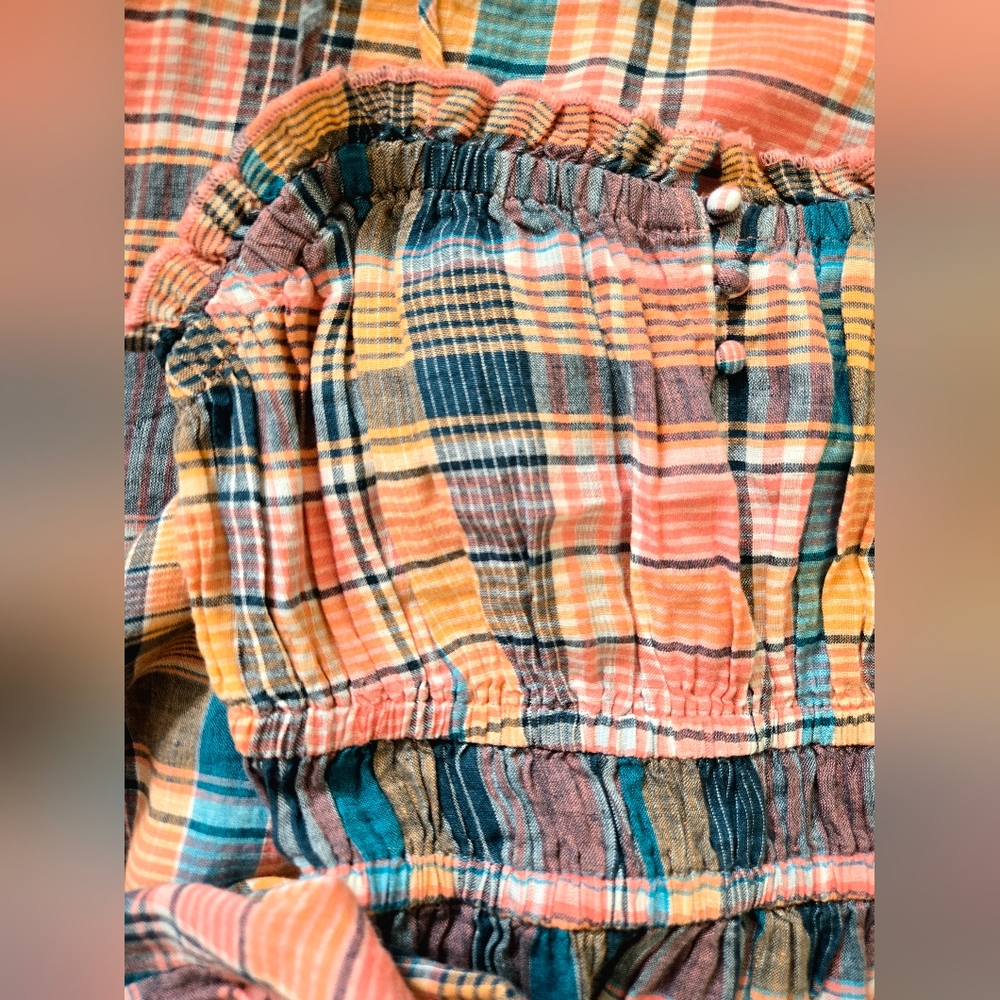 NWT VINEYARD VINES Size:XS  Plaid Pink and Blue Linen Dress - Picture 6 of 8